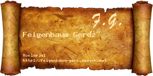 Feigenbaum Gerő névjegykártya